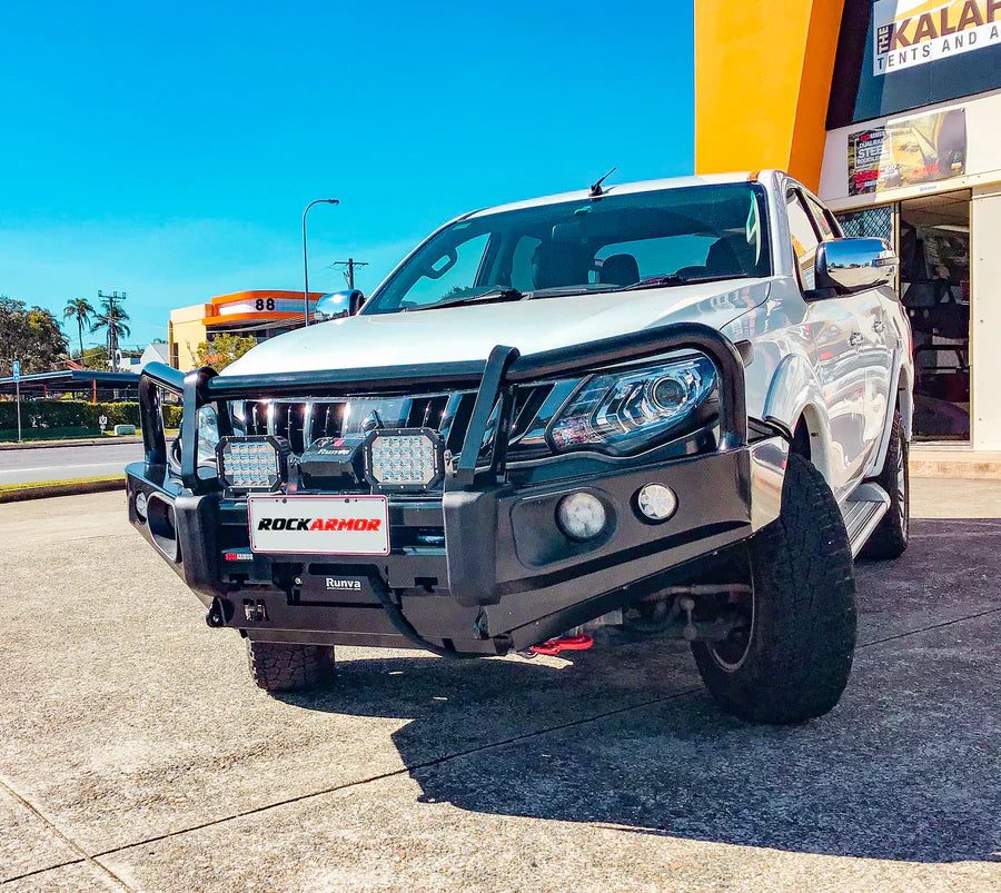 ROCKARMOR Elite Steel Bull Bar to suit Mitsubishi Triton MQ 2015- 2018 (Full Bar Replacement) - Hybrid Street & 4x4