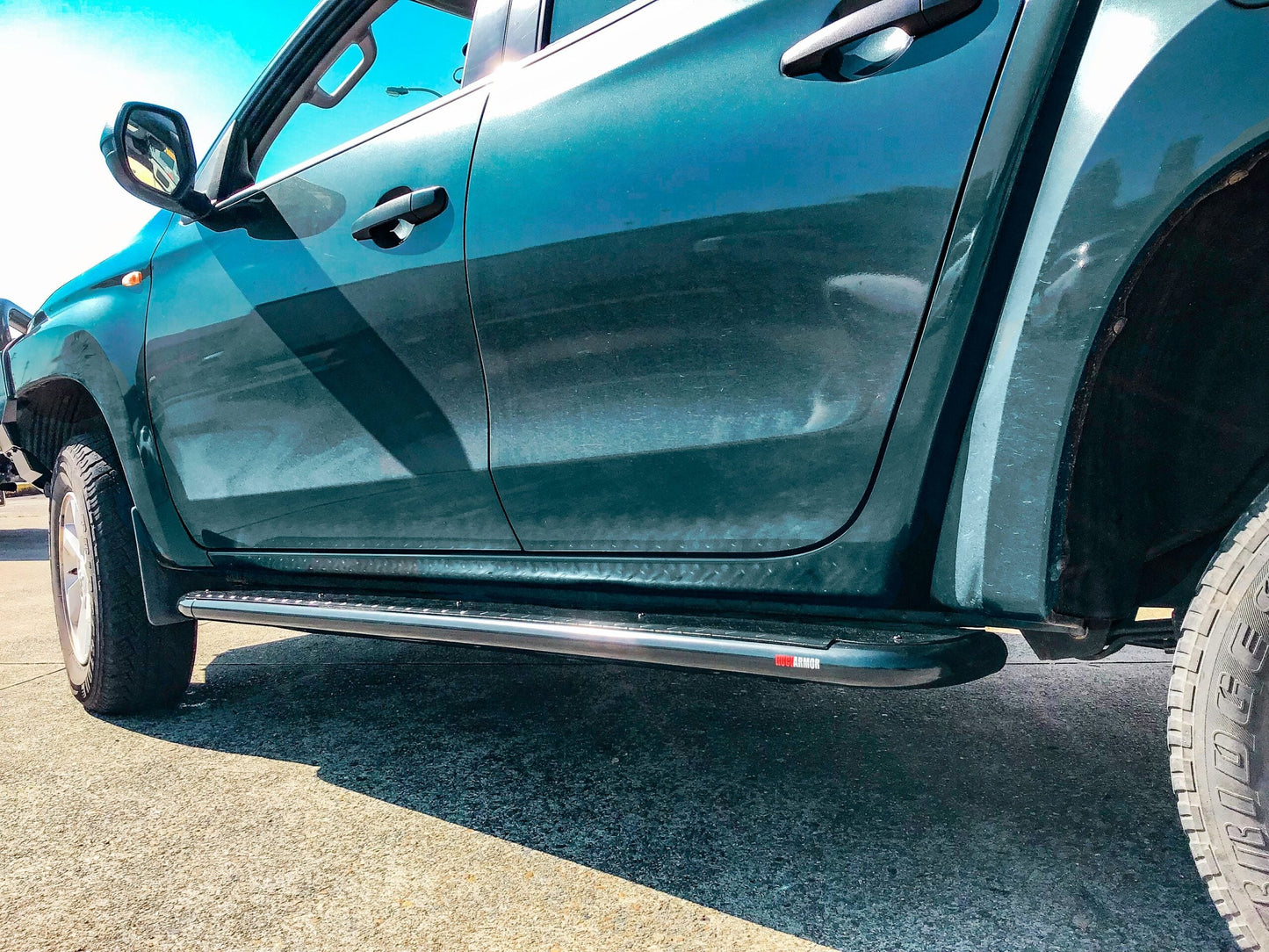 Rockarmor Steel Rockslider Side Steps To Suit Mitsubishi Triton MQ & MR 2015 To Current - Hybrid Street & 4x4