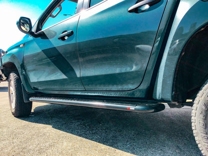 Rockarmor Steel Rockslider Side Steps To Suit Mitsubishi Triton MQ & MR 2015 To Current - Hybrid Street & 4x4