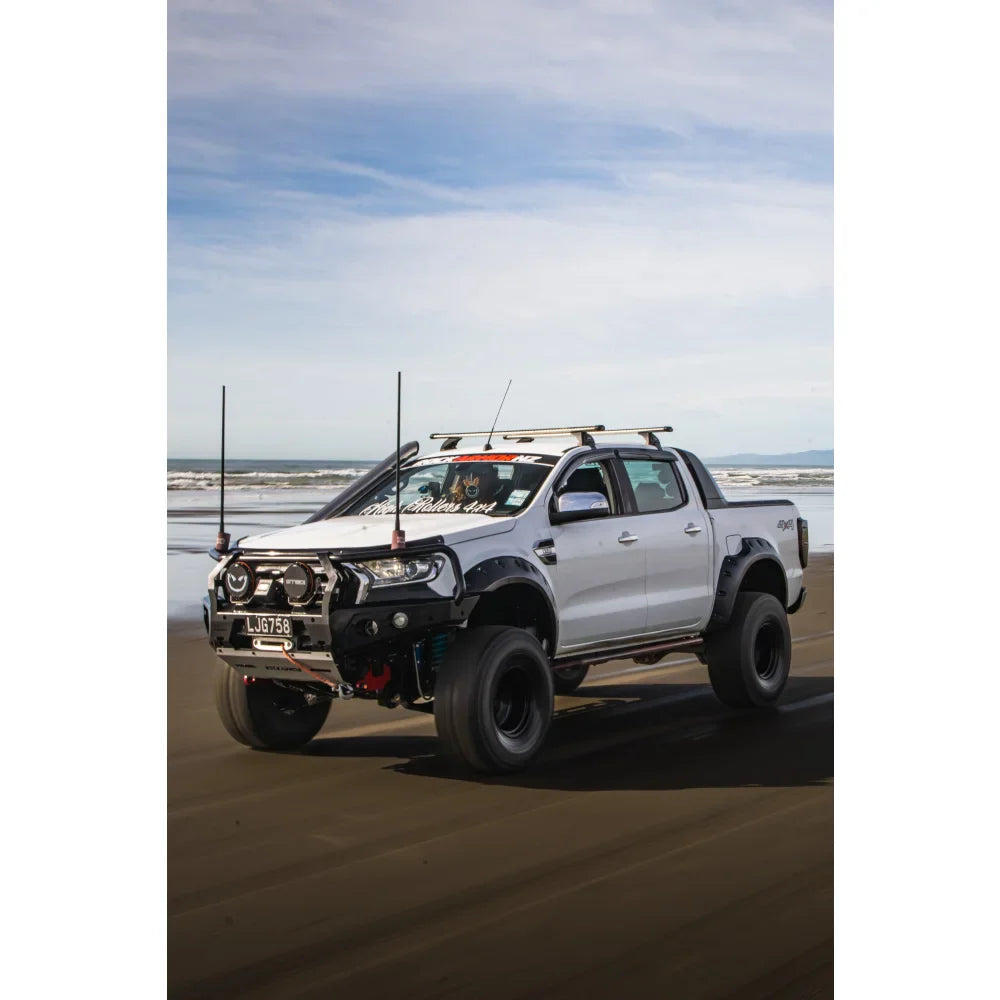 Rockarmor | GT Steel Hoop Bull Bar To Suit Ford Ranger PX2,3 & Wildtrak Models (Full Bar Replacement) Built In Rated Recovery Points