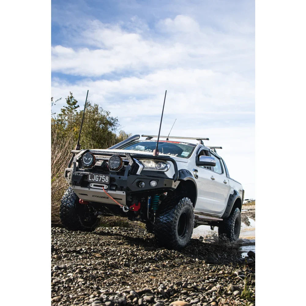 Rockarmor | GT Steel Hoop Bull Bar To Suit Ford Ranger PX2,3 & Wildtrak Models (Full Bar Replacement) Built In Rated Recovery Points