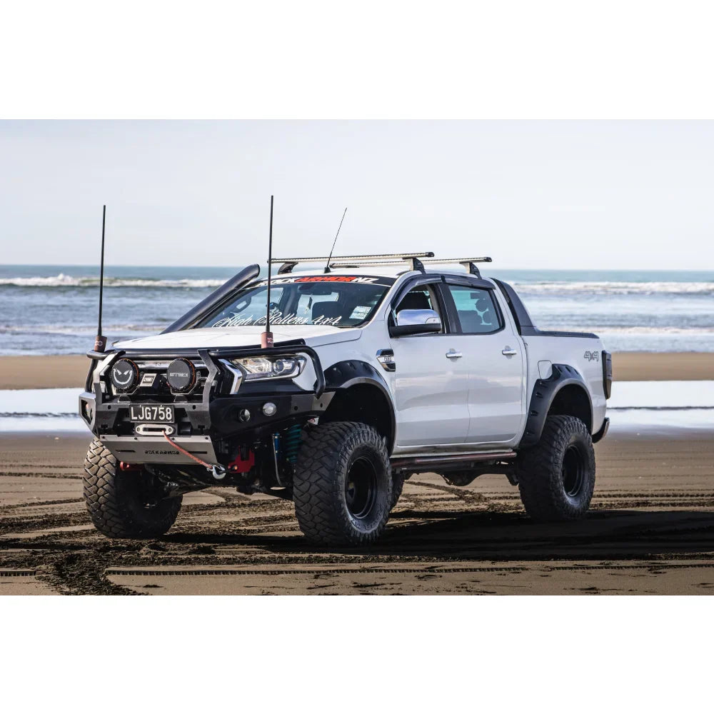 Rockarmor | GT Steel Hoop Bull Bar To Suit Ford Ranger PX2,3 & Wildtrak Models (Full Bar Replacement) Built In Rated Recovery Points