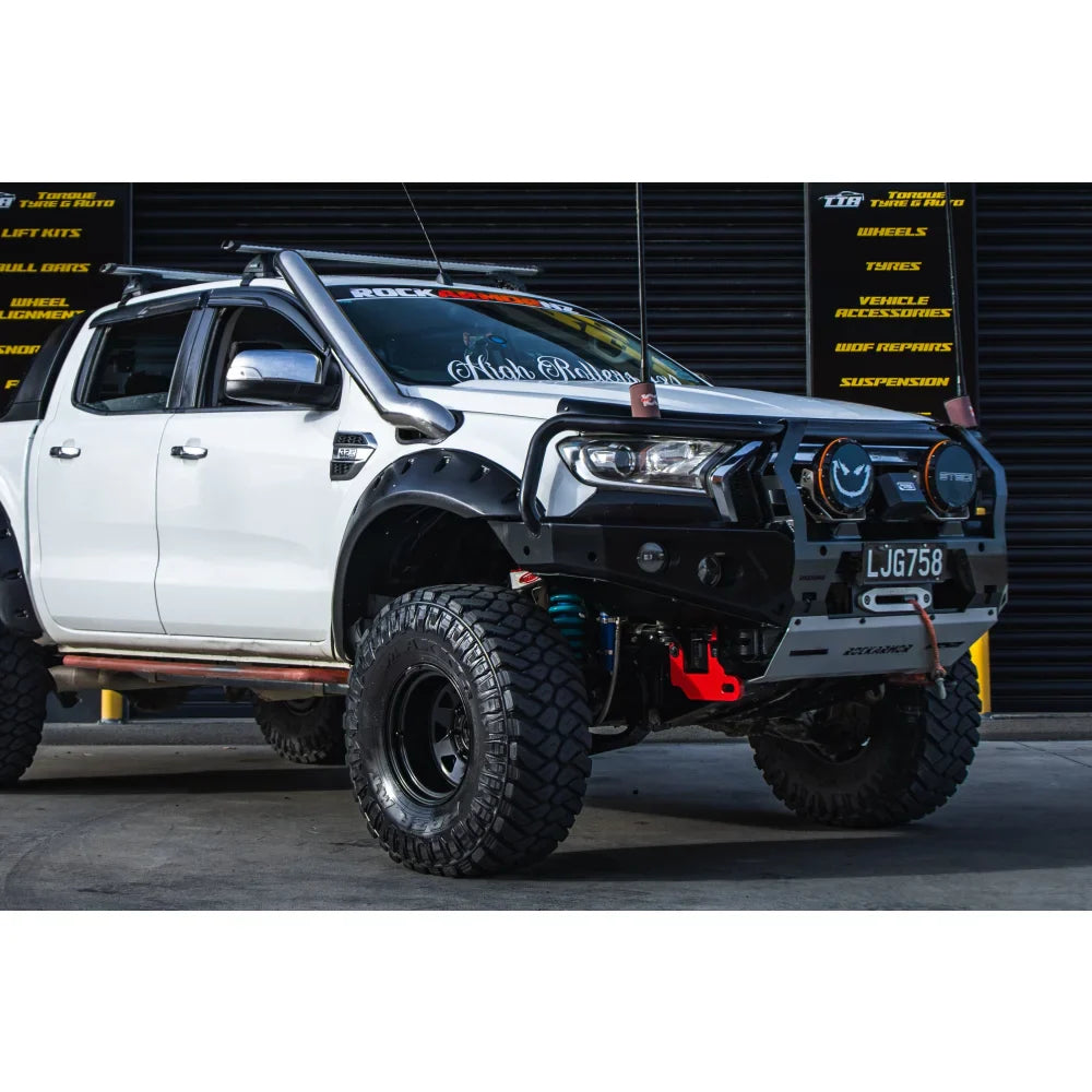 Rockarmor | GT Steel Hoop Bull Bar To Suit Ford Ranger PX2,3 & Wildtrak Models (Full Bar Replacement) Built In Rated Recovery Points