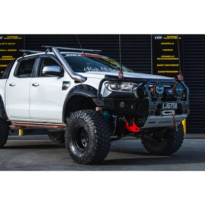 Rockarmor | GT Steel Hoop Bull Bar To Suit Ford Ranger PX2,3 & Wildtrak Models (Full Bar Replacement) Built In Rated Recovery Points