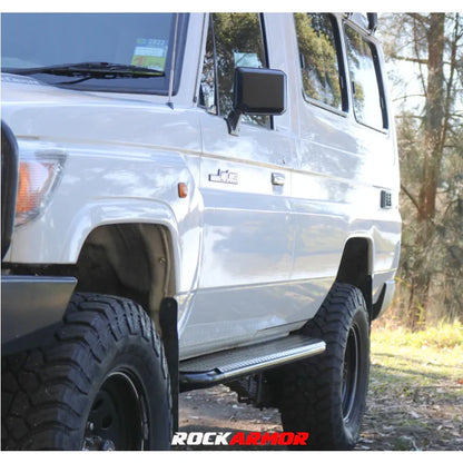 Rockarmor | Steel Rock Slider Side Step To Suit Toyota Land Cruiser 78 Series V8 Troop Carrier 2007+