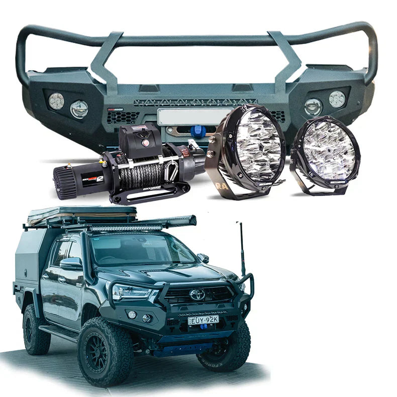 ROCKARMOR GT HOOP BULLBAR COMBO PACK TO SUIT TOYOTA HILUX 2020+ - Hybrid Street&4x4
