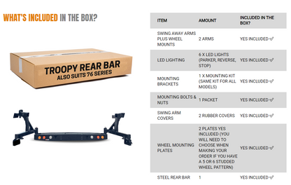 Rockarmor | Steel Dual Wheel Carrier To Suit Toyota Land Cruiser FJ75, FJ76 &  FJ78 1992-2006 Troopy Wagon